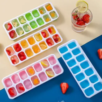 14-Hole Silicone Square Ice Tray With Lid 